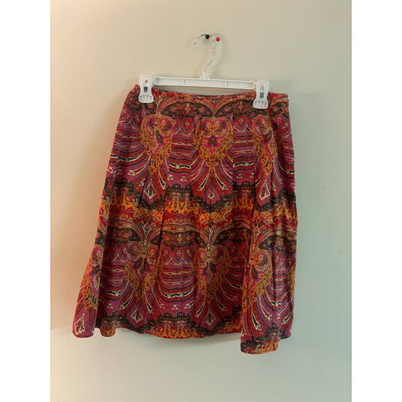 Vintage Talbots Boho Paisley A-Line Skirt Size 4 - Picture 1 of 5